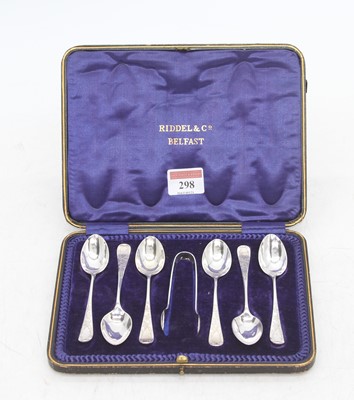 Lot 298 - A set of six Edward VII silver teaspoons and...