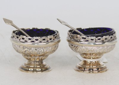 Lot 307 - A pair of Victorian silver table salts, each...