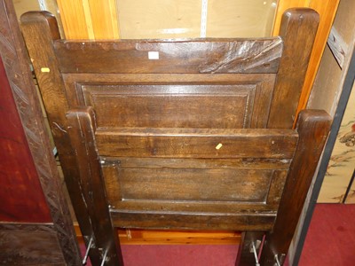 Lot 1217 - A heavy joined and panelled oak single...