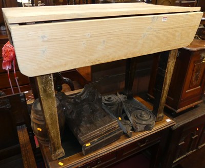 Lot 1236 - A rustic pine drop-flap kitchen table,...