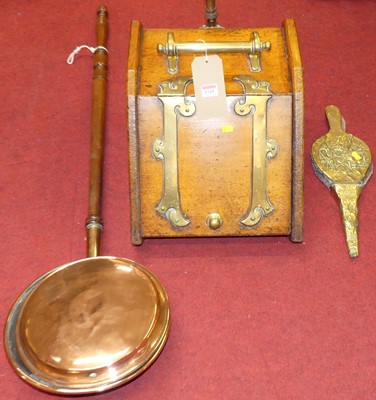 Lot 1245 - A late Victorian oak and brass bound coal...