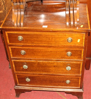 Lot 1251 - A mahogany and satinwood inlaid chest of four...