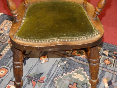 Lot 1366 - A circa 1900 child's walnut captain's chair,...