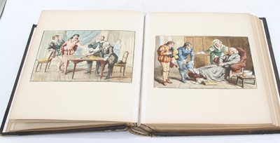 Lot 476 - A Victorian scrapbook, quarter bound in black...