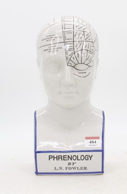 Lot 484 - A reproduction Fowler phrenology bust, h.30cm