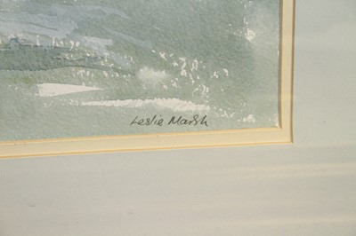 Lot 1020 - Leslie Marsh - Swans, watercolour, signed...