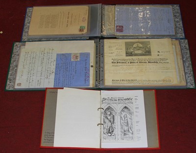 Lot 537 - Three folders of vintage ephemera to include...