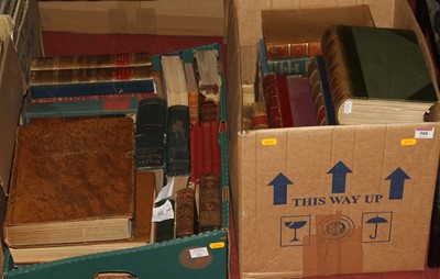 Lot 588 - Two boxes of books, to include 19th century...