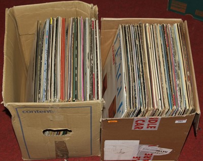 Lot 589 - Two boxes of vintage LPs to include The Human...