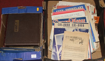 Lot 593 - Two boxes of mixed ephemera to include vintage...