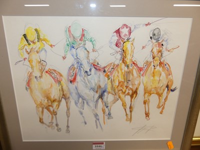 Lot 1046 - Jacquie Jones (b.1961) - The Final Furlong,...