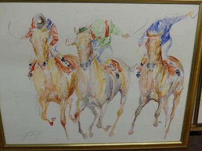 Lot 1046 - Jacquie Jones (b.1961) - The Final Furlong,...