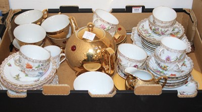 Lot 614 - A Dresden floral porcelain part tea and coffee...