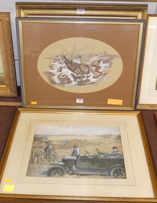 Lot 1058 - Christine A Woodley - Woodcock, watercolour...