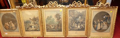 Lot 1084 - A collection of French colour mezzotints in...