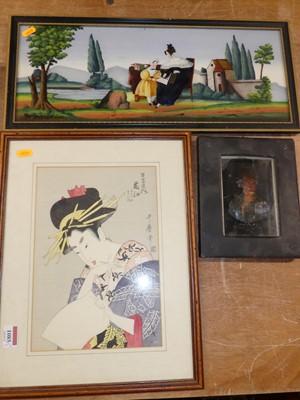 Lot 1085 - After Utamaro - Japanese woodblock print, 29 x...