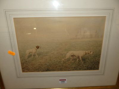 Lot 1086 - F Masson - Hunting hounds, watercolour, signed...