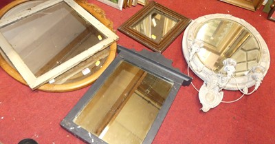 Lot 1104 - Assorted mirrors, to include two as removed...