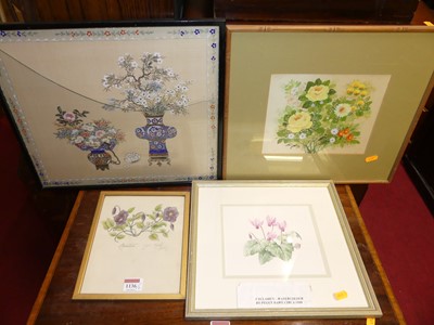 Lot 1136 - Three various botanical watercolours; together...