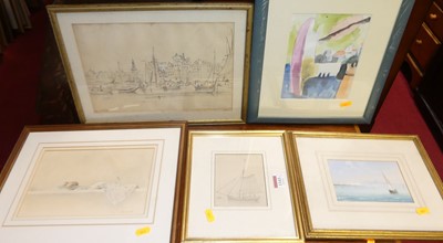 Lot 1143 - Assorted pictures and prints to include pencil...