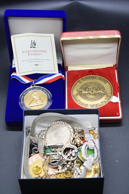 Lot 358 - Sundry costume jewellery, assorted lapel...