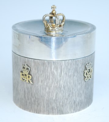 Lot 185 - An Elizabeth II silver commemorative tea caddy,...