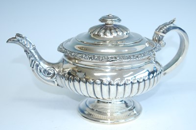 Lot 2277 - A George IV Scottish silver pedestal teapot,...