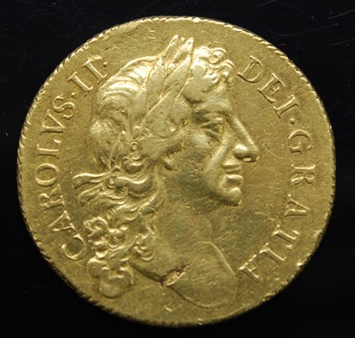 Lot 2410 - Great Britain, 1681? gold two guineas, Charles...