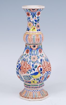 Lot 2172 - A Dutch Delft polychrome vase, 18th or 19th...