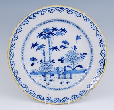 Lot 2170 - A Dutch blue and white charger, 18th century,...