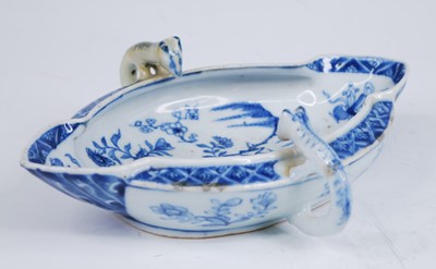 Lot 2086 - A Liverpool style blue and white double ended...