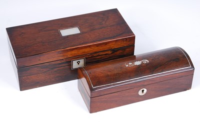 Lot 2495 - A Victorian rosewood work box of plain...