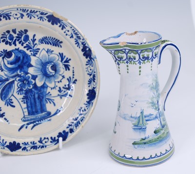 Lot 2147 - A Delft blue and white dish, 18th century,...