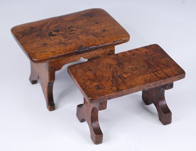 Lot 2479 - A 19th century burr elm small stool / candle...