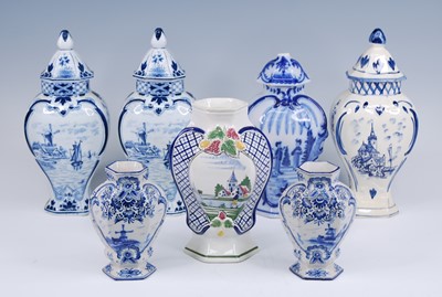 Lot 2206 - A Nederlandsche Keramische Industrie blue and...