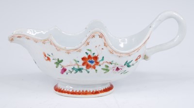 Lot 2535 - A Chinese porcelain sauce boat, 18th century,...