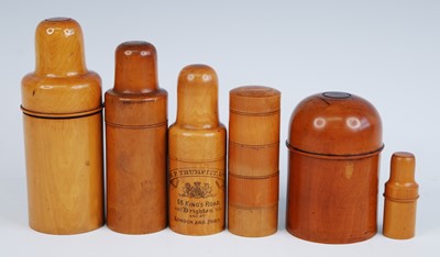 Lot 2484 - An early 20th century treen pill box of...