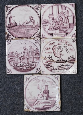 Lot 2186 - A matched set of five Dutch manganese and...
