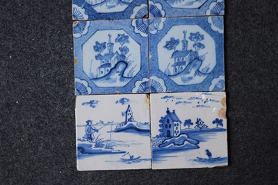 Lot 2122 - A set of four English blue and white delftware...