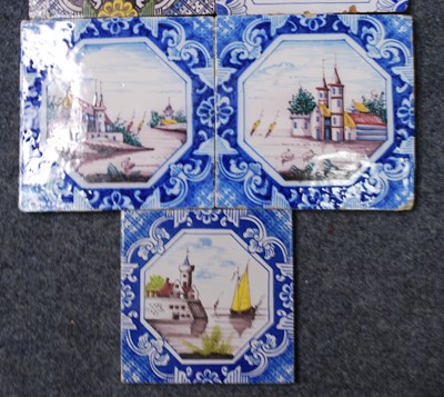 Lot 2121 - A pair of Bristol polychrome delftware tiles,...
