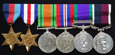 Lot 535 - A group of six medals to include 1939-1945...