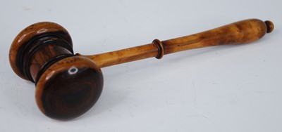 Lot 2457 - A 20th century turned yewwood auctioneer's...