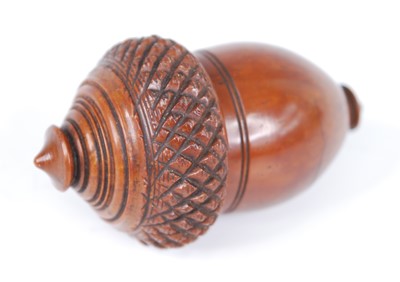 Lot 2476 - A 19th century coquilla nutmeg grater, carved...