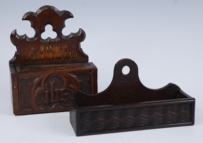 Lot 2458 - A Victorian Gothic oak church offerings box,...