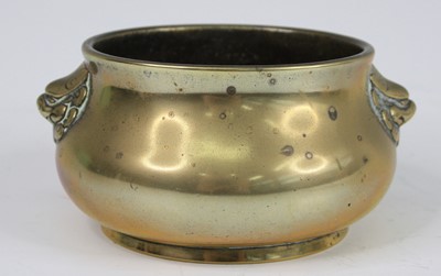 Lot 2549 - A Chinese gilt bronze censer, having applied...