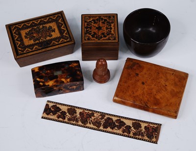 Lot 2488 - A Victorian blonde tortoiseshell stamp box,...