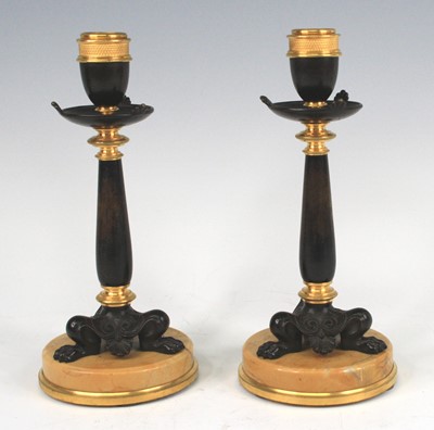 Lot 2521 - A pair of circa 1900 French bronze and gilt...