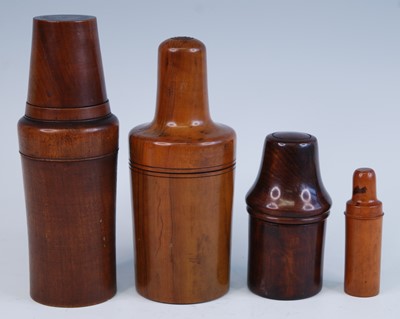 Lot 2490 - A 19th century yew-wood apothecary jar, the...