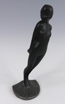 Lot 280 - An Art Deco patinated lead figure of a...