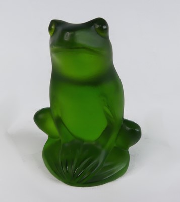 Lot 142 - A contemporary Lalique miniature green frosted...